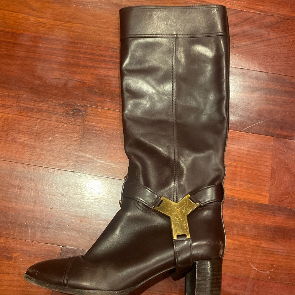 Yves Saint Laurent below knee boots in great condition!!